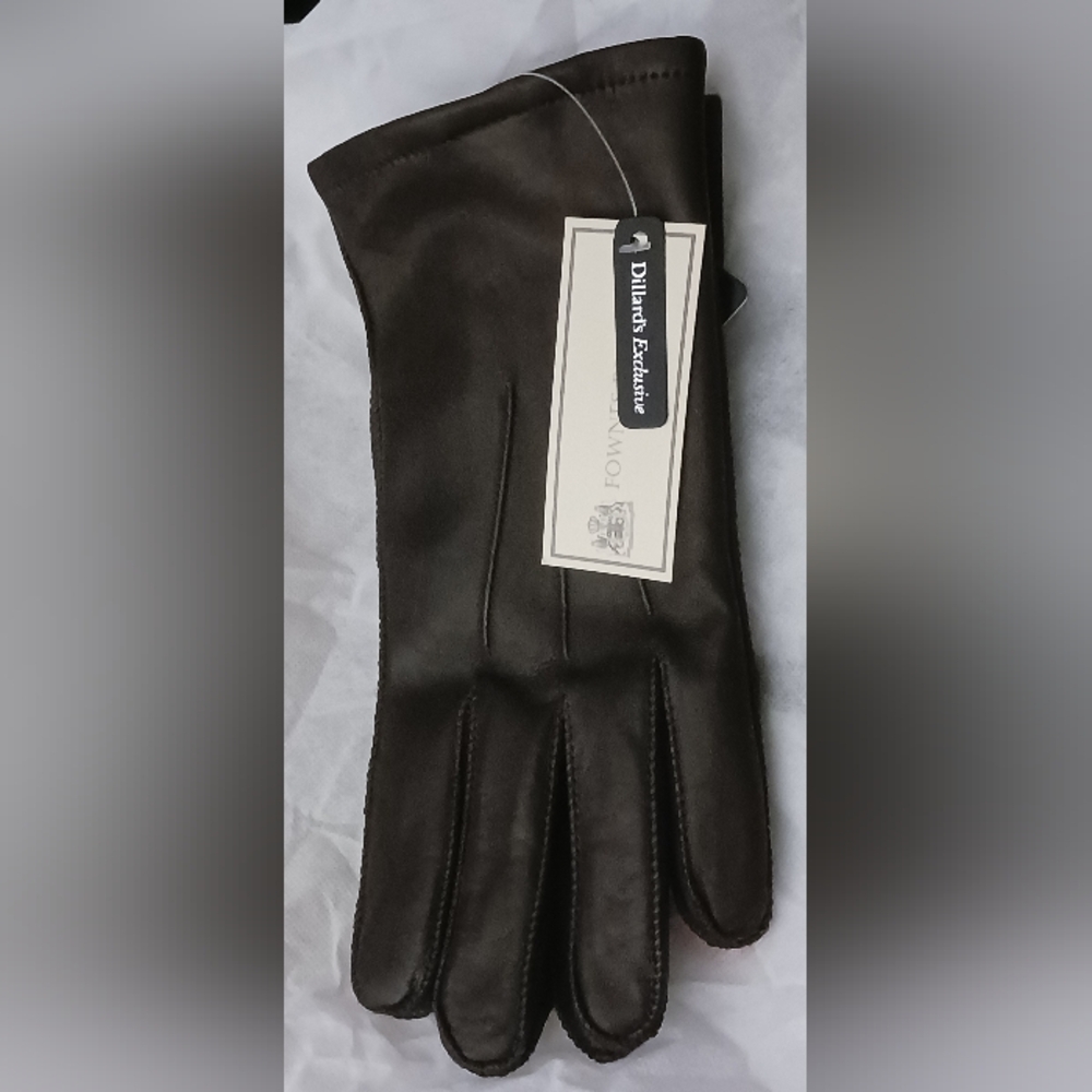 Fownes Brothers Men's Brown Leather Gloves Size L
